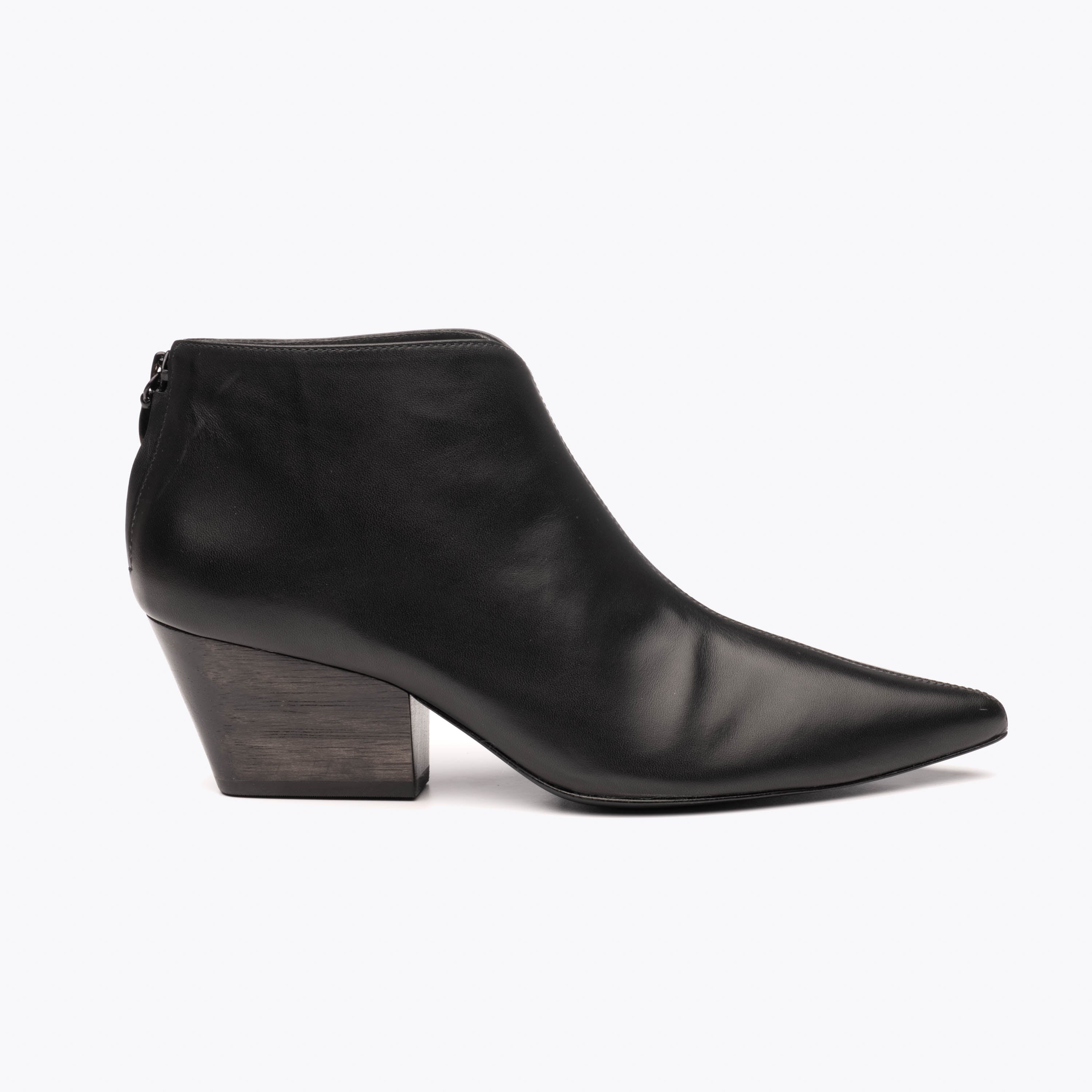 thumbnail interactive-video image 1 of Michael Kors Mindy Leather Ankle Boot In Black 1 of 10